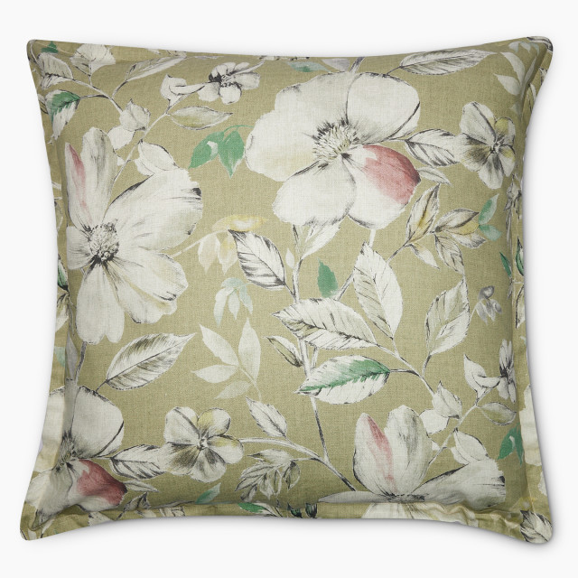 Thread Office Breeze Green Floral Printed Scatter Cushion Cover, 60cm x 60cm
