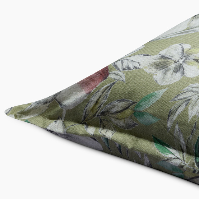 Thread Office Breeze Green Floral Printed Scatter Cushion Cover, 60cm x 60cm close up