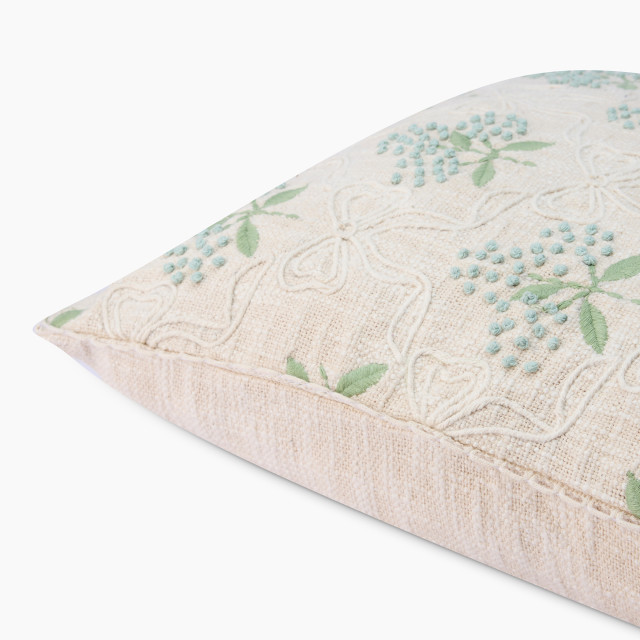 Thread Office Nostalgia Flower Embroidery Scatter Cushion, 50cm x 50cm close up