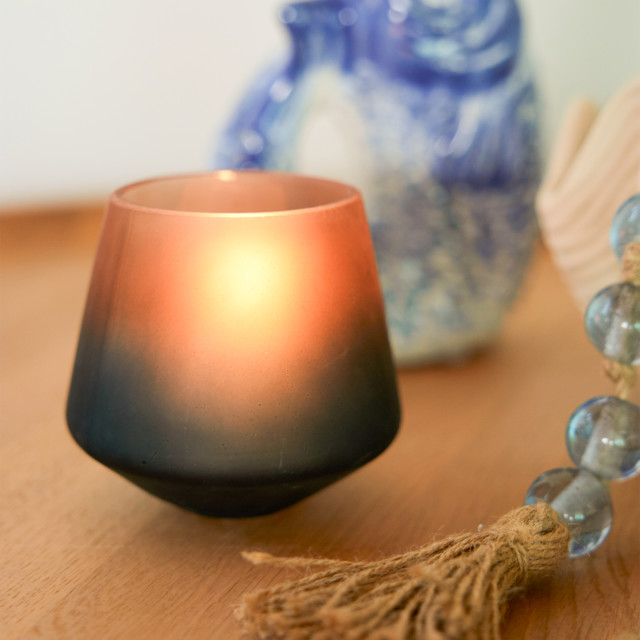 Thread Office Blue Ombre Soda Votive Candle Holder