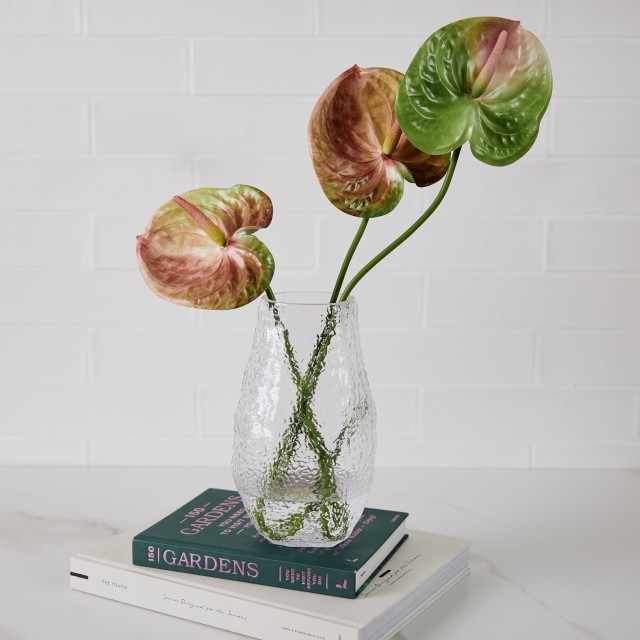 Thread Office Textured Tall Glass Vase, 25cm
