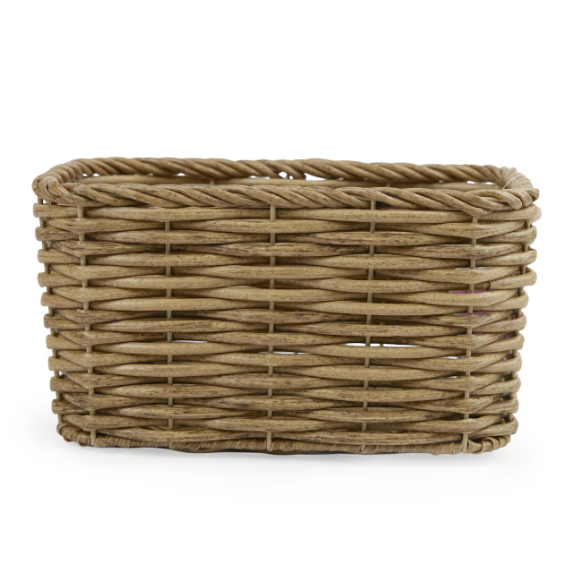 Thread Office Rattan Woven Long Rectangular Planter Basket - Small