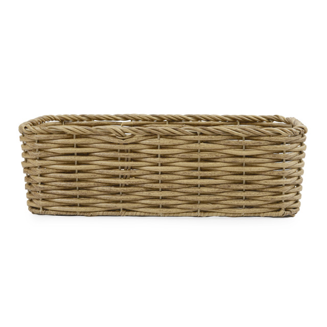 Thread Office Rattan Woven Long Rectangular Planter Basket - Medium