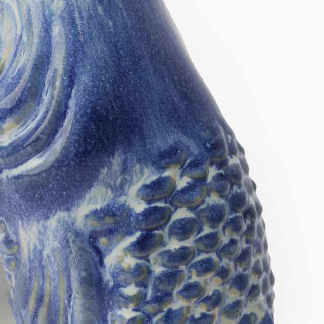 Thread Office Ceramic Blue Fish Bud Vase, 21.5cm