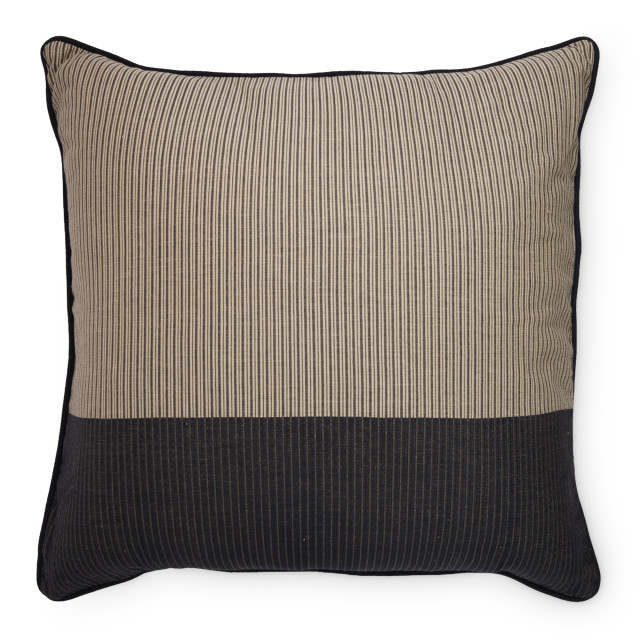 Thread Office Mono Pinstripe Panel Scatter Cushion with Feather Blend Inner, 60cm x 60cm