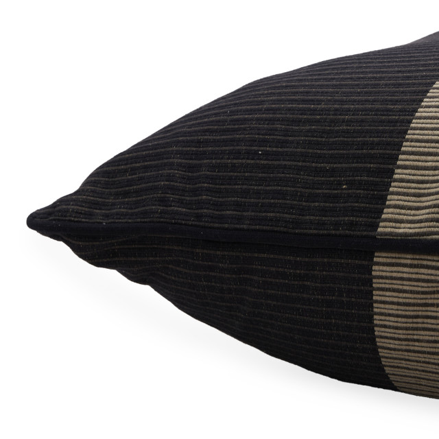 Thread Office Mono Pinstripe Panel Scatter Cushion with Feather Blend Inner, 60cm x 60cm