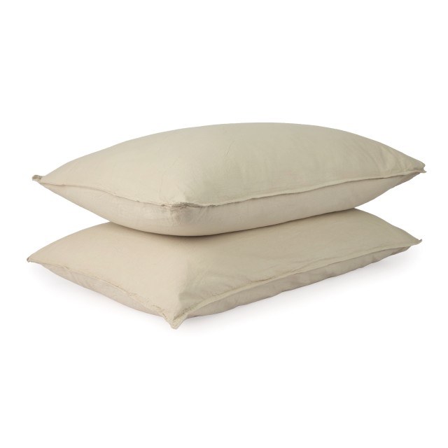 Thread Office Sand Beige Washed Cotton Pillowcases, Set of 2 - Standard