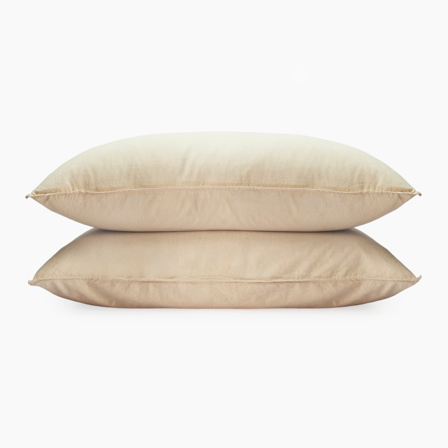 Thread Office Sand Beige Washed Cotton Pillowcases, Set of 2 - Standard