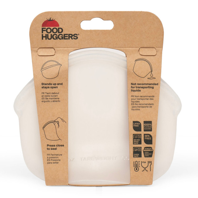 Food Huggers Reusable Silicone Hugger Bag, 400ml - Clear packaging