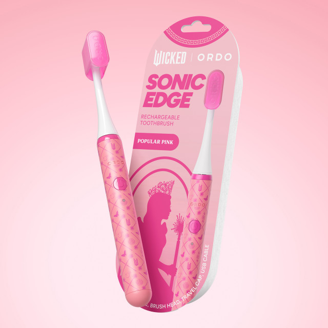Ordo Sonic Edge Rechargeable Toothbrush - Wicked Popular Pink with packaging