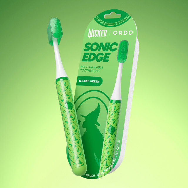Ordo Sonic Edge Rechargeable Toothbrush - Wicked Green with packaging