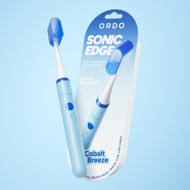 Ordo Sonic Edge Rechargeable Toothbrush - Cobalt Breeze with packaging
