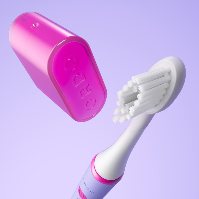 Ordo Sonic Edge Rechargeable Toothbrush - Fiji Fuchsia close up