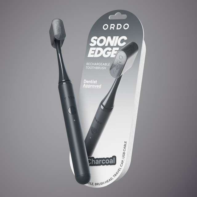 Ordo Sonic Edge Rechargeable Toothbrush - Charcoal with packaging