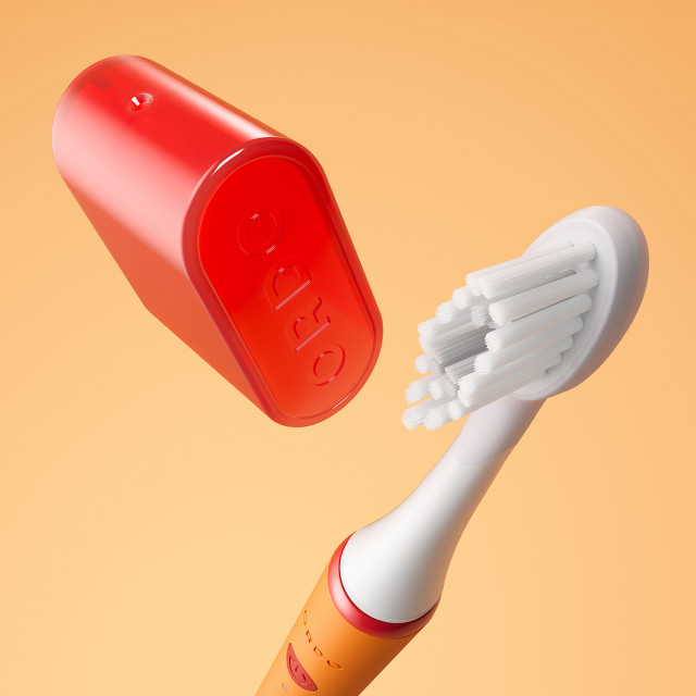 Ordo Sonic Edge Rechargeable Toothbrush - Peach Sunrise close up