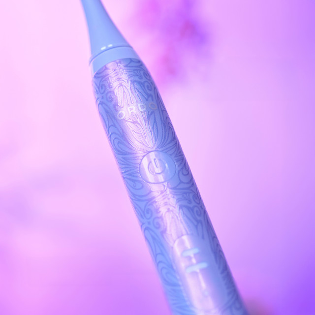 Ordo Sonic Lite Wicked Edition Electric Toothbrush - Wicked Glinda Purple handle detail close up