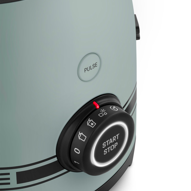 Smeg Porsche x Smeg Retro Style 800W Jug Blender, 1.5L - Sage Green dial close up