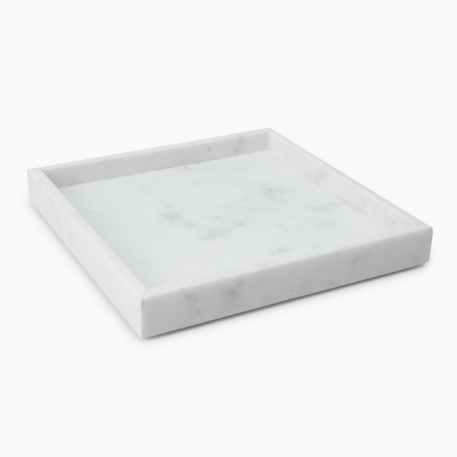 Thread Office Blended White Marble Square Tray