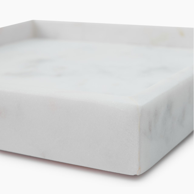 Thread Office Blended White Marble Square Tray