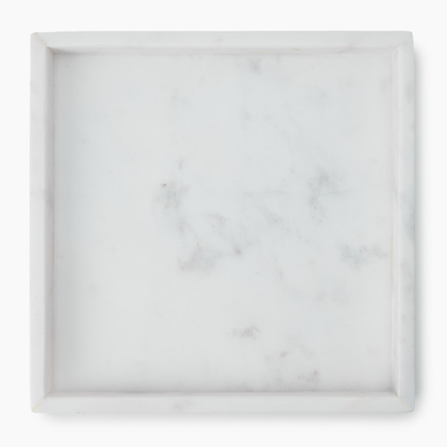 Thread Office Blended White Marble Square Tray