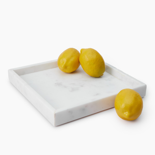 Thread Office Blended White Marble Square Tray