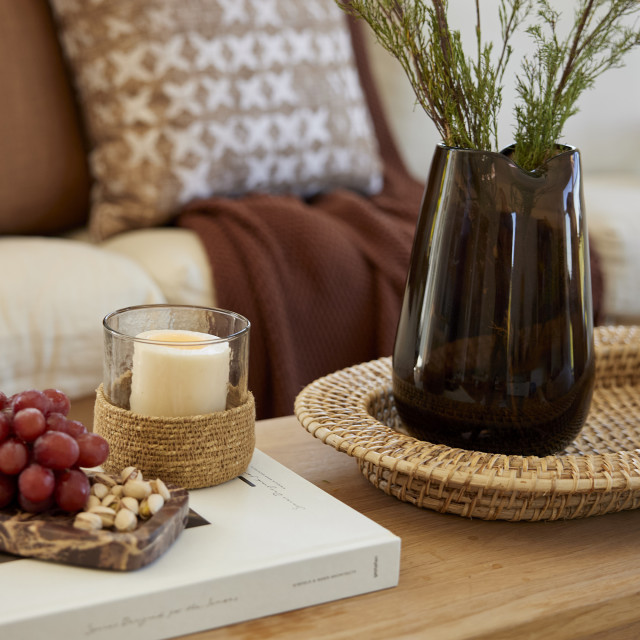 Thread Office Rattan Oval Decorative Tray