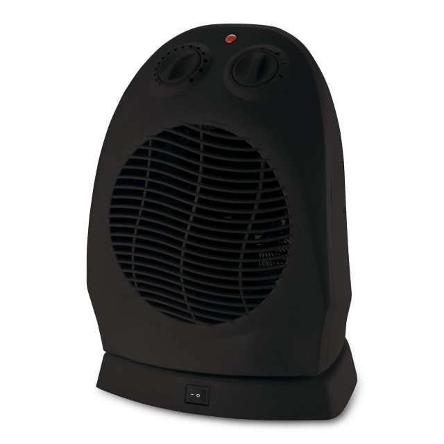 Alva Black Electric Fan Heater, 2000W