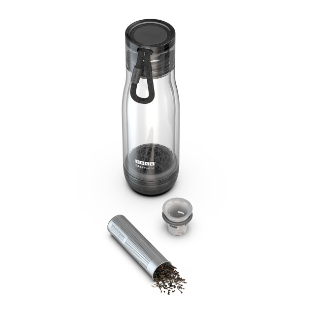Zoku Suspended Glass Core Bottle with Tea Infuser