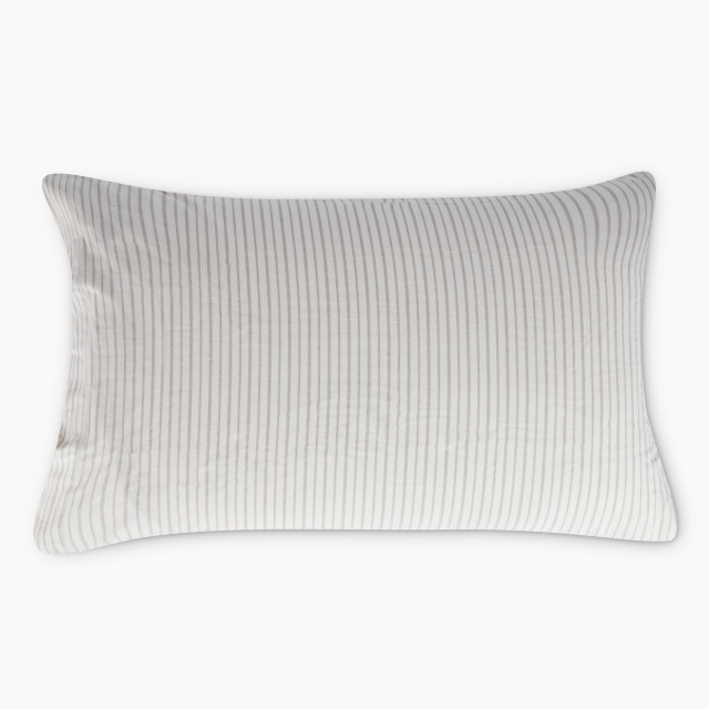Thread Office Natural Yarn Dye Reversible Stripe Pillowcase side