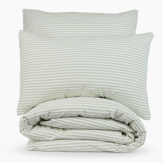 Thread Office Stripe Seersucker Duvet Cover Set - Double