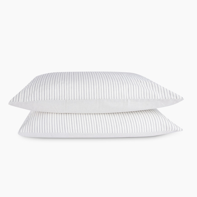 Thread Office Grey Yarn Dye Reversible Stripe Pillowcase