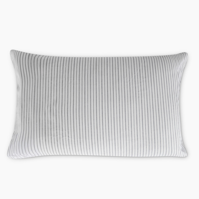 Thread Office Grey Yarn Dye Reversible Stripe Pillowcase side