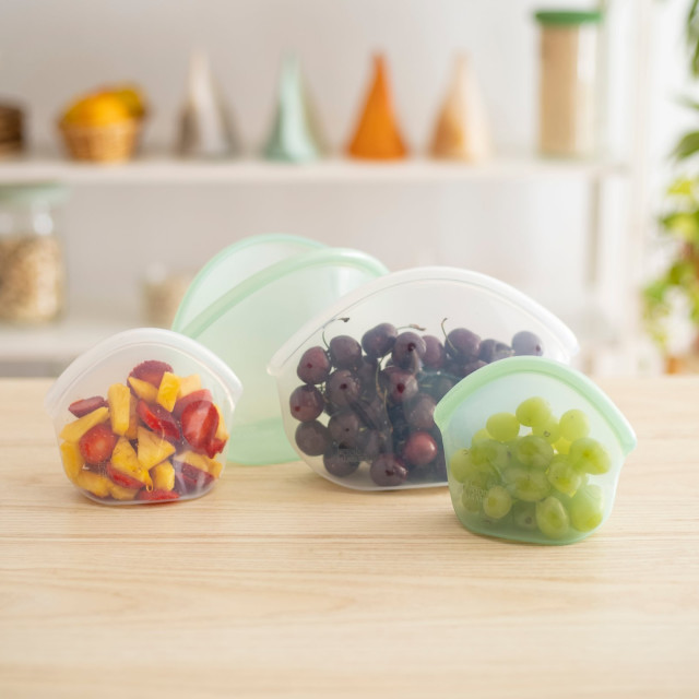 Food Huggers Reusable Silicone Hugger Bag, 900ml - Juniper