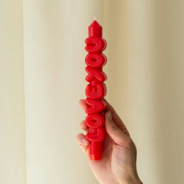 CandleHand Love You 3D Taper Candle - Red