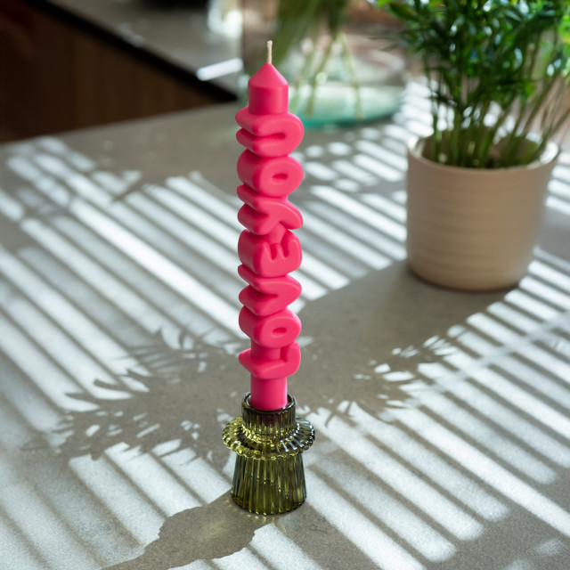 CandleHand Love You 3D Taper Candle - Pink