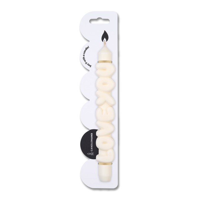 CandleHand Love You 3D Taper Candle - White