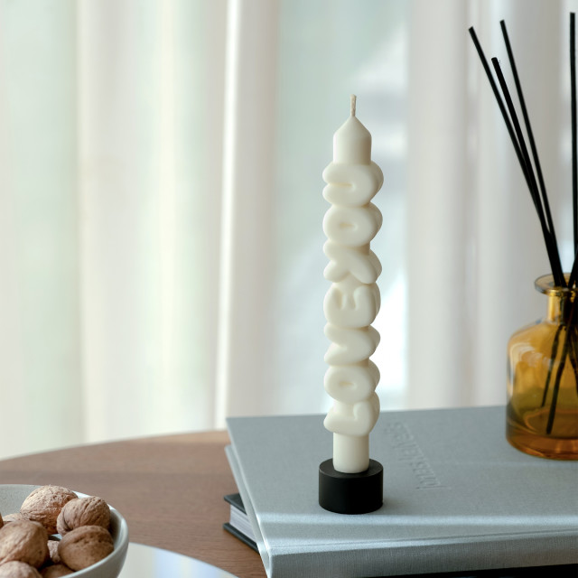 CandleHand Love You 3D Taper Candle - White