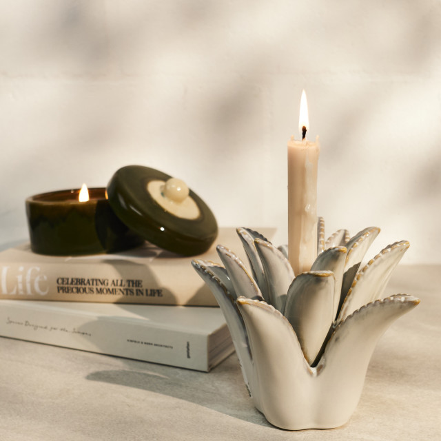 Thread Office Glazed Ceramic Pineapple Head Candle Holder
