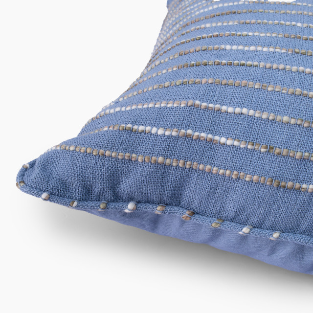 Thread Office Windward Blue Striped Space Woven Scatter Cushion with Feather Blend Inner, 60cm x 60cm