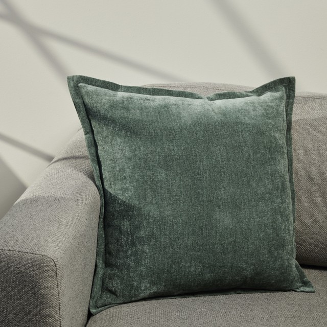 Thread Office Chive Moretti Oxford Edge Scatter Cushion with Feather Blend Inner, 50cm x 50cm