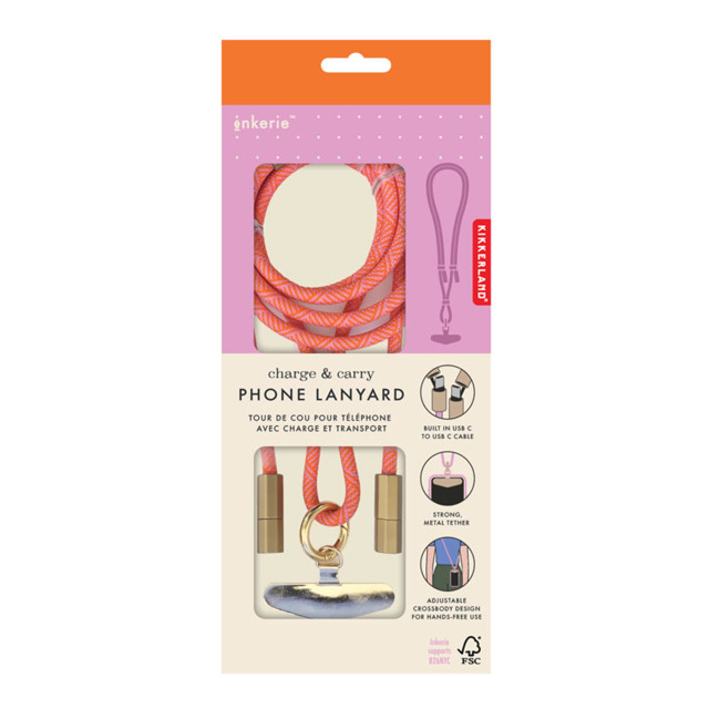 Inkerie Charge & Carry Phone Lanyard - Pink
