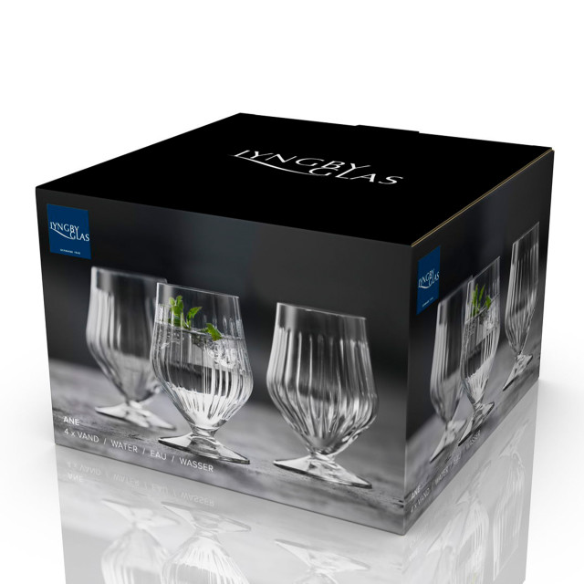 Lyngby Ane Footed Glasses, Set of 4 packaging 
