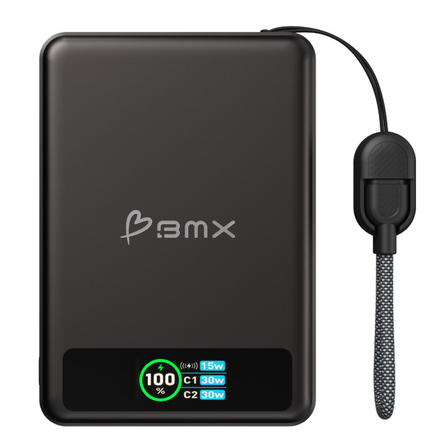 BMX SolidSafe 10000mAh Solid-State Magnetic Power Bank - Black 
