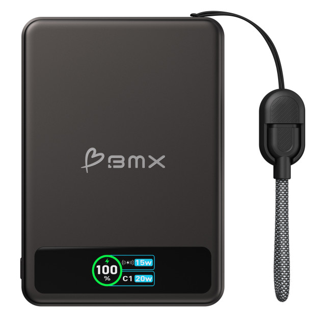 BMX SolidSafe 5000mAh Solid-State Magnetic Power Bank - Black