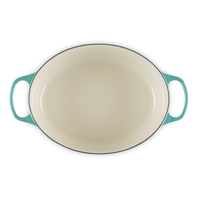 Le Creuset Riviera�Signature 6.3L Oval Cast Iron Casserole, 31cm top view open