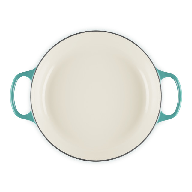 Le Creuset Riviera�Signature 3.5L Shallow Cast Iron Casserole, 30cm top view open