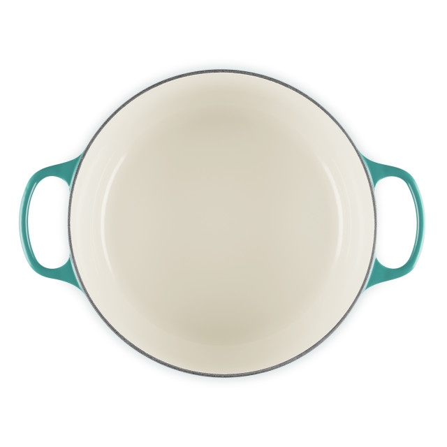 Le Creuset Rivieraï¿½Signature 6.7L Round Cast Iron Casserole, 28cm top view open
