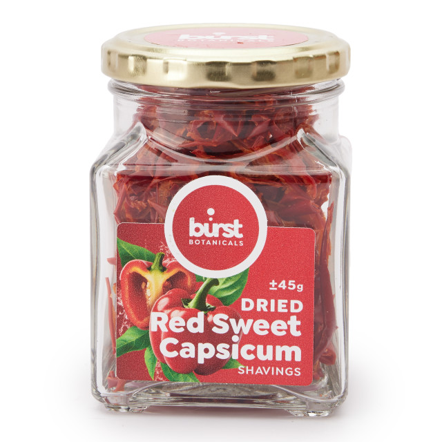 Burst Botanicals Dried Red Capsicum Shavings, 45g