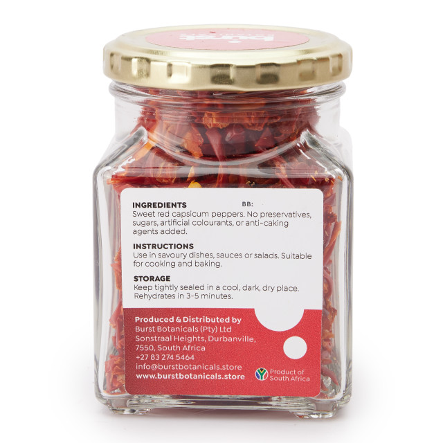 Burst Botanicals Dried Red Capsicum Shavings, 45g