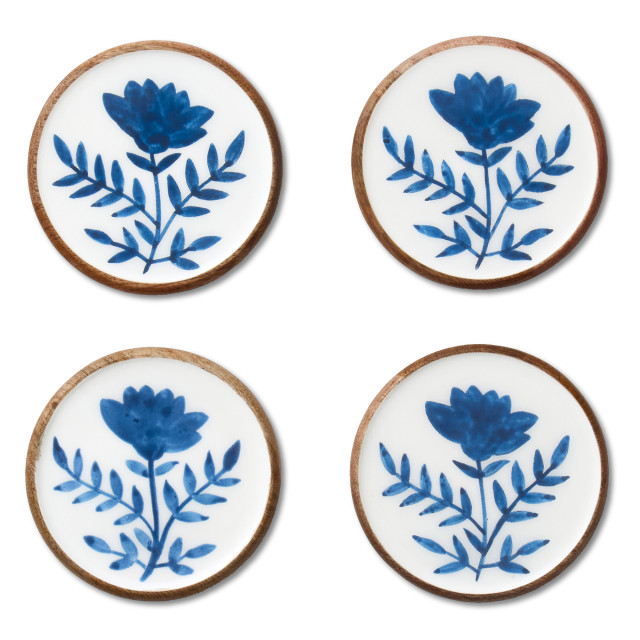 Salisbury & Co Wildflower Calla Coasters, Set of 4 top view